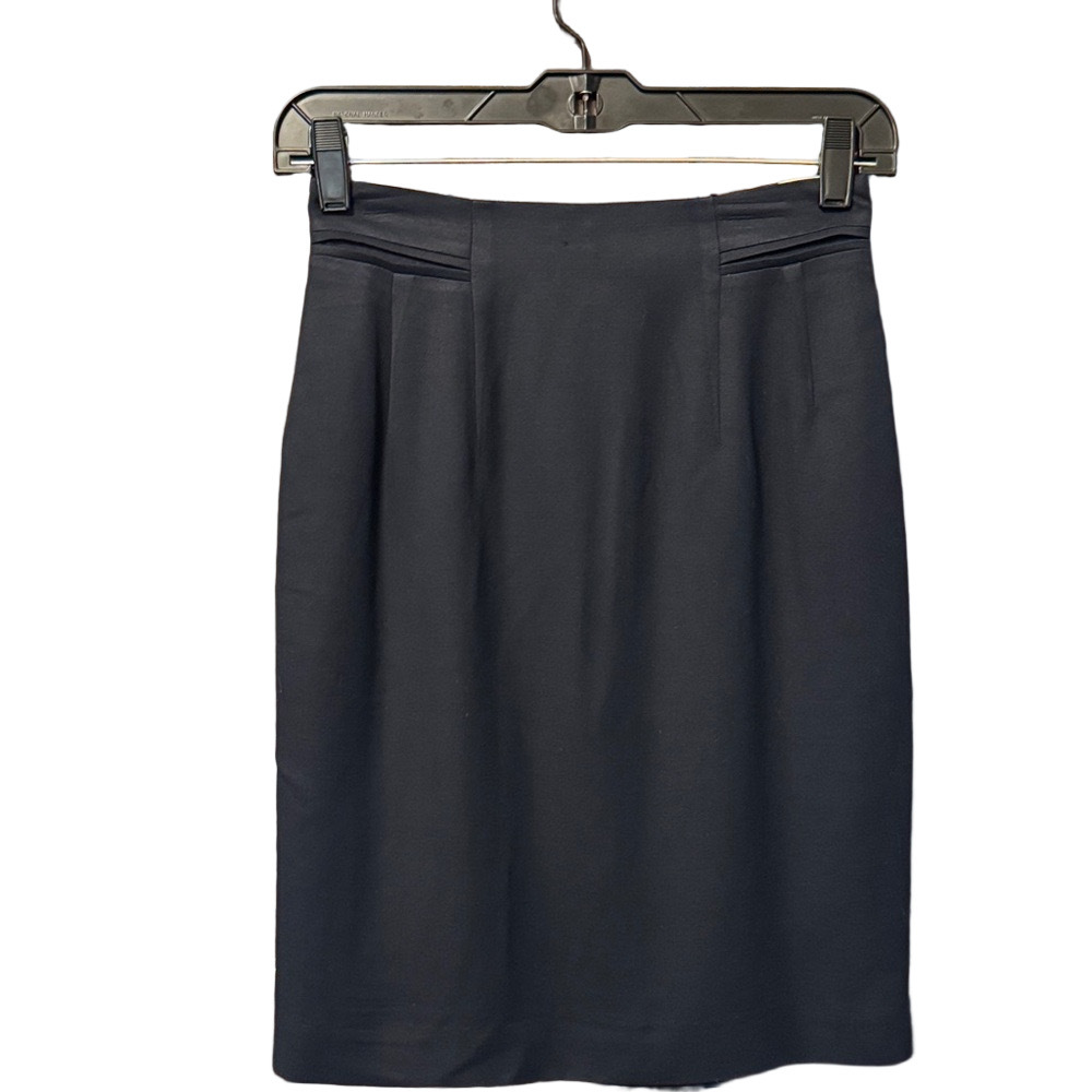 Tahari Classic Navy Wool Pencil Skirt